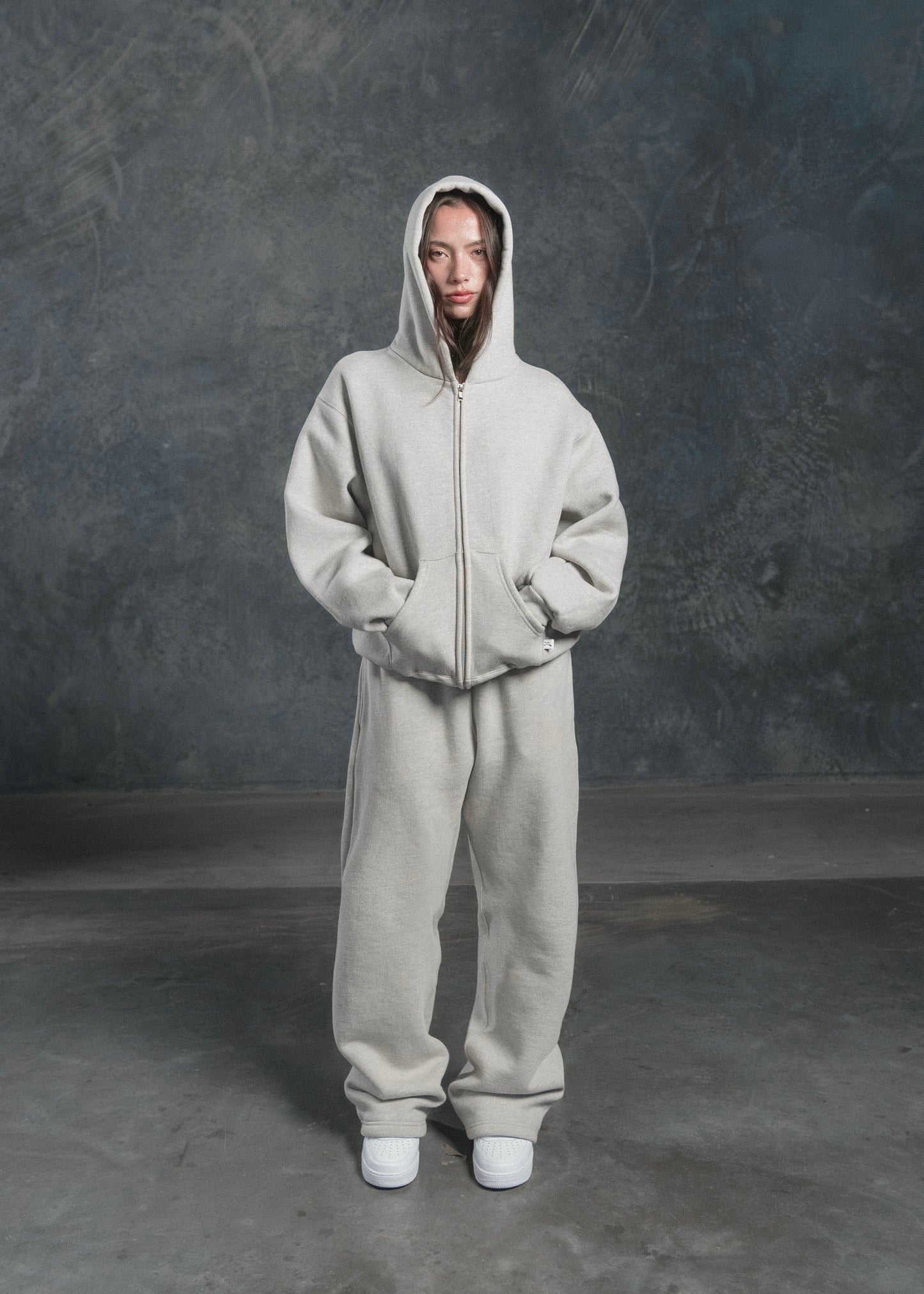 ZIP-UP HOODIE - HEATHER GREY