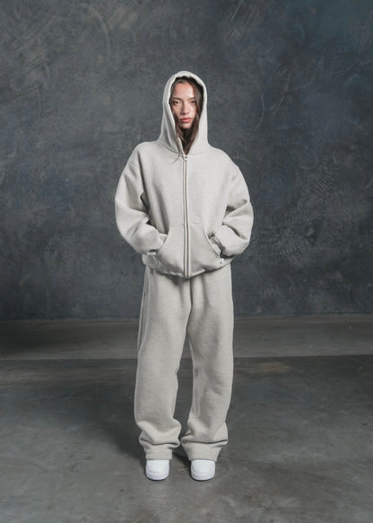 ZIP-UP HOODIE - HEATHER GREY