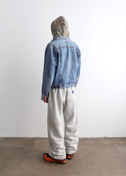 STRAIGHT-LEG SWEATPANTS - HEATHER GREY